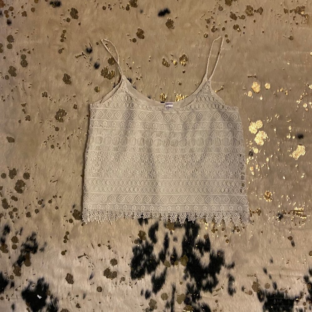 Women's White Lace Crop